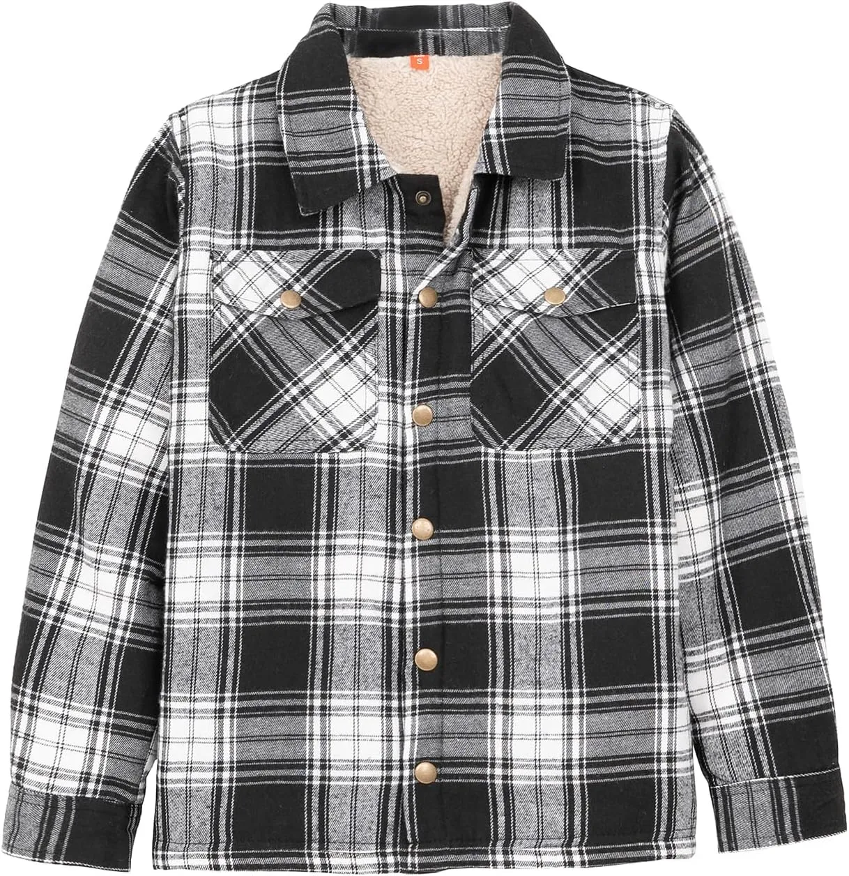 ZENTHACE Toddlers and Kids Boys Girls Sherpa Lined Snap Flannel Shirt Jacket,Cozy Plaid Flannel Shacket (Gender-Neutral)